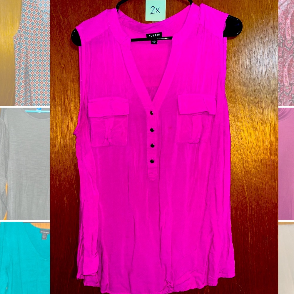Sleeveless, Popover blouse, (Torrid)